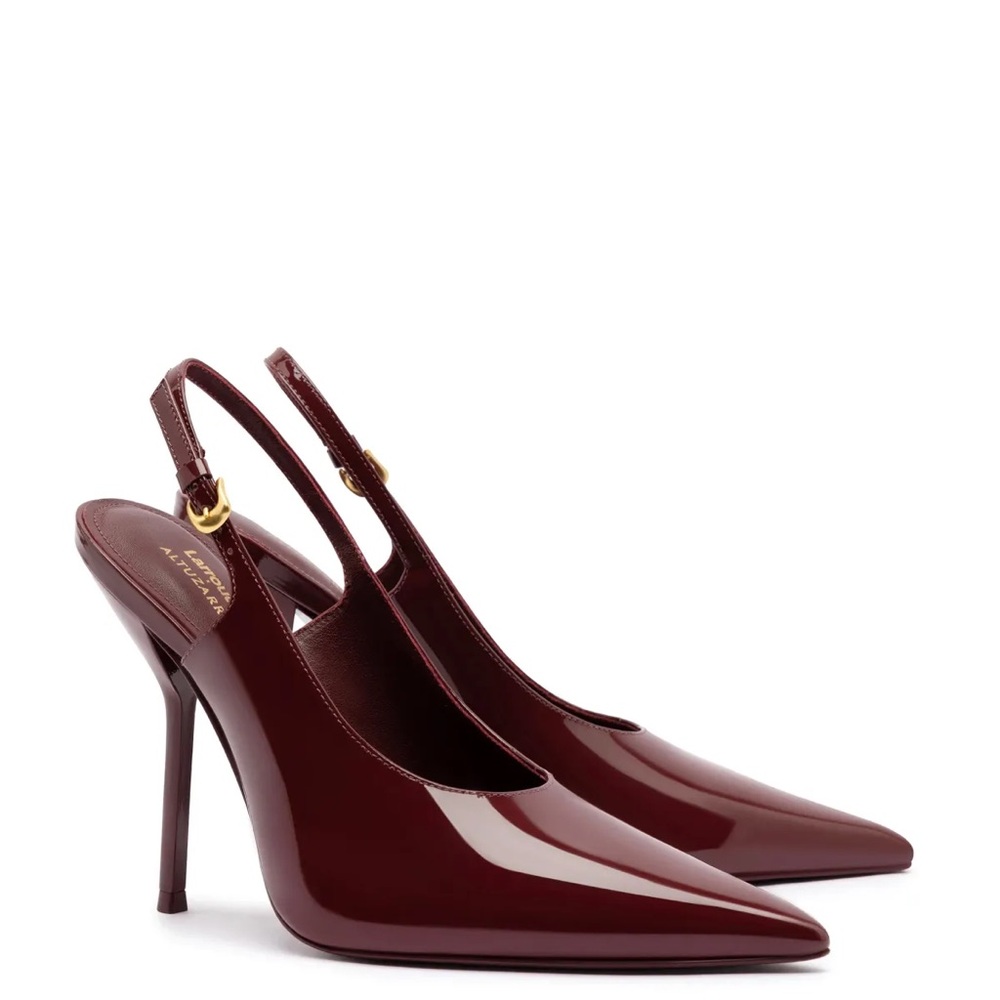 Larroudé x Altuzarra patent leather slingback